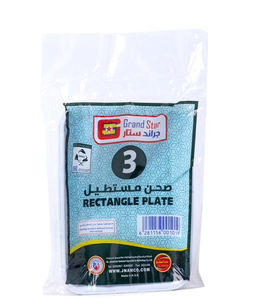 Buy Grand Star Large Rectangle Plastic Plate (Size 3) 24pc and Paper