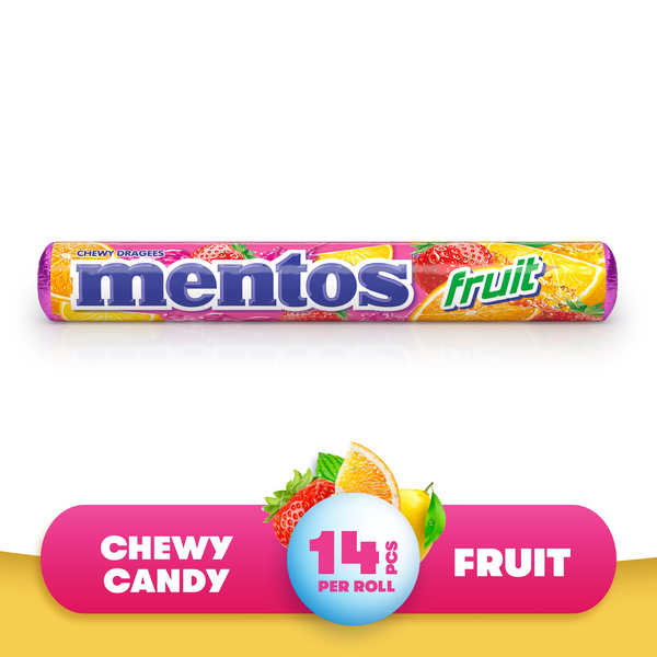Buy Mentos Chewy Candy Fruit Flavor 14pieces and Sweets & Snacks online