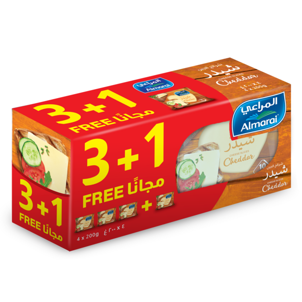 Buy Almarai Cheddar Cheese Slices 3+1*200g and Kids Lunch Box online
