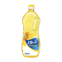 نور زيت دوار الشمس النقي زيت طبخ 750 مل