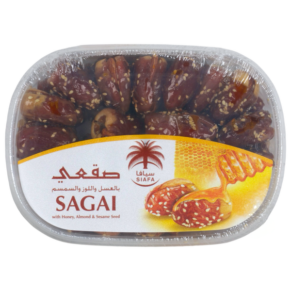 تمر صقعي بالعسل واللوز والسمسم