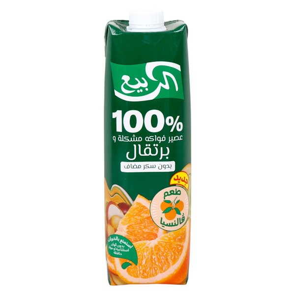 عصير فواكه مشكلة وبرتقال بدون سكر مضاف