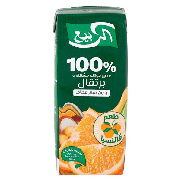 عصير فواكه مشكلة وبرتقال بدون سكر مضاف